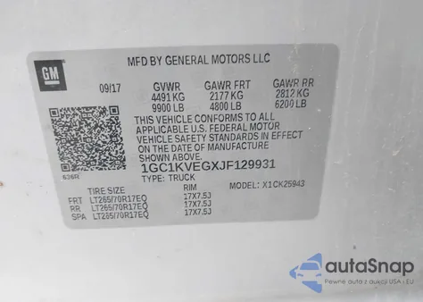 2018 Chevrolet Silverado 2500Hd Lt from USA, damaged, VIN 1GC1KVEGXJF129931